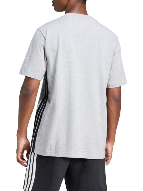 3 STRIPES Tricou cu m&acirc;necă scurtă și guler rotund gri - tricou