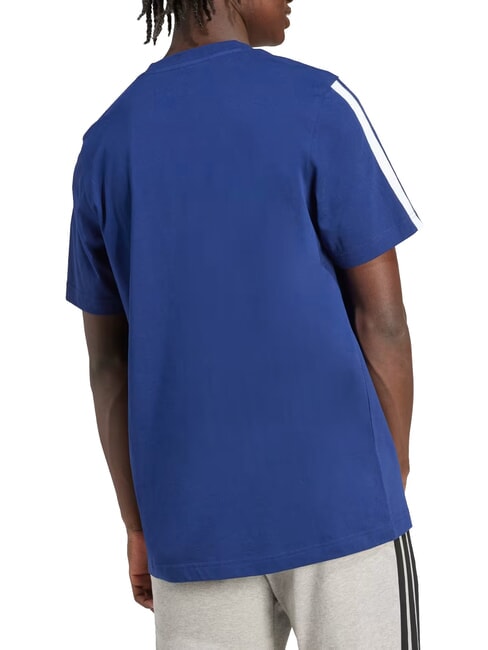 3 STRIPES Tricou cu m&acirc;necă scurtă și guler rotund albastru - tricou