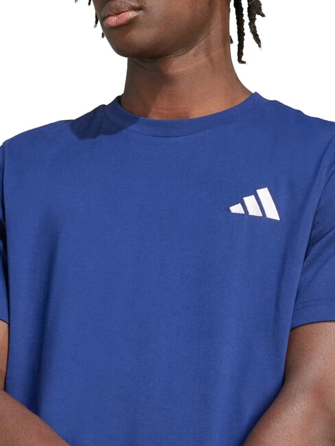 3 STRIPES Tricou cu m&acirc;necă scurtă și guler rotund albastru - tricou