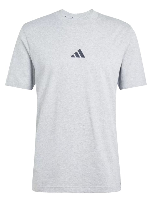 3 STRIPES Tricou cu m&acirc;necă scurtă și guler rotund gri - tricou