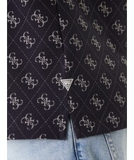 GUESS ALL OVER JACQUARD Pol albastru inteligent 4G peste tot - maiou Polo - 3