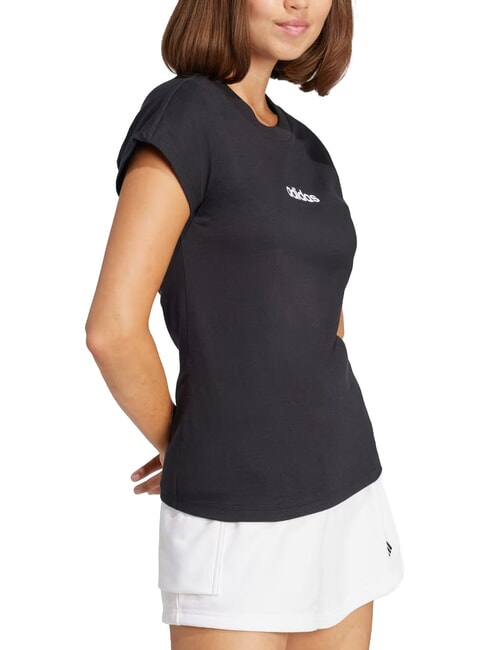 LINEAR Tricou cu m&acirc;necă scurtă, bumbac pur negru - tricou