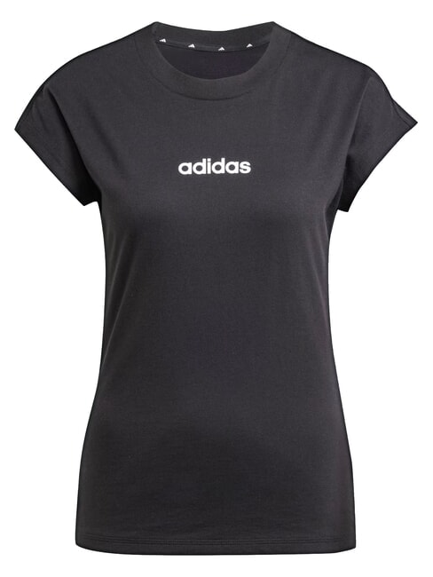 LINEAR Tricou cu m&acirc;necă scurtă, bumbac pur negru - tricou