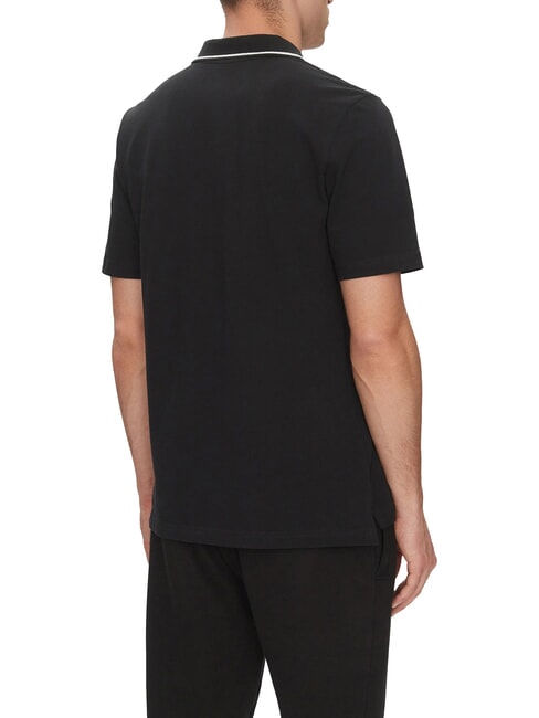 SMALL LOGO Tricou polo cu m&acirc;necă scurtă, bumbac pur negru - maiou Polo