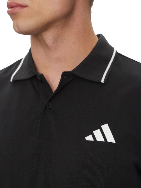 SMALL LOGO Tricou polo cu m&acirc;necă scurtă, bumbac pur negru - maiou Polo