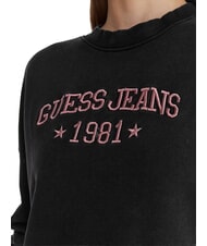 GUESS JEANS DROP BAKER CROP Hanorac de bumbac jet black multi - Hanorace pentru femei - 3