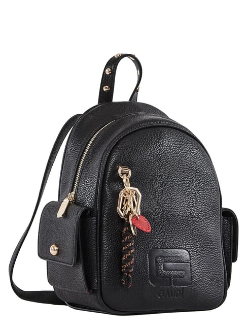 GRETA Rucsac cu buzunare laterale BLACK - Genți femei