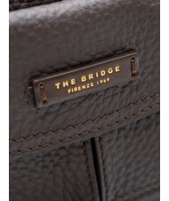 THE BRIDGE MARTINA Geantă mini cu curea de umăr mocha cu aur - Genți femei - 4