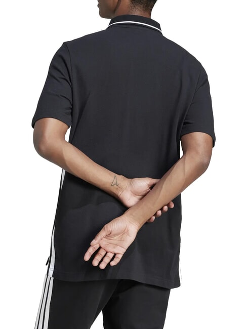 3 STRIPES Tricou polo cu m&acirc;necă scurtă negru - maiou Polo