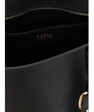 FURLA AVA Geantă de cumpărături medie din piele negru+negru int - Genți femei - 3