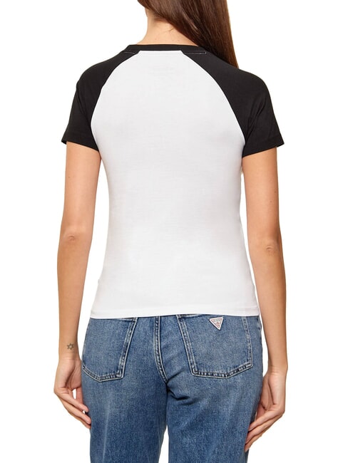 RAGLAN Tricou de bumbac alb purpuriu - tricou