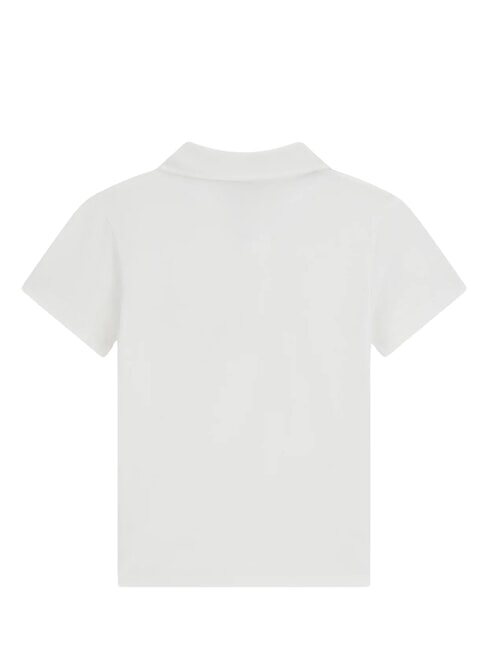 KID Tricou polo din bumbac alb purpuriu - Tricou copil