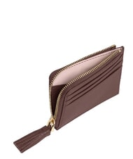 COCCINELLE TASSEL Suport card cu fermoar din piele ciocanita - Portofele femei