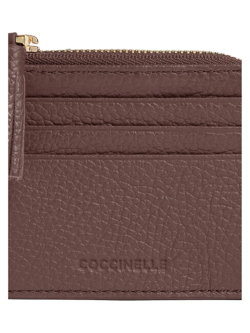 TASSEL Suport card cu fermoar din piele ciocanita boabe - Portofele femei