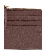 COCCINELLE TASSEL Suport card cu fermoar din piele ciocanita boabe - Portofele femei - 4
