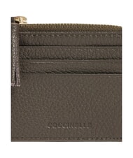 COCCINELLE TASSEL Suport card cu fermoar din piele ciocanita noroi - Portofele femei - 4