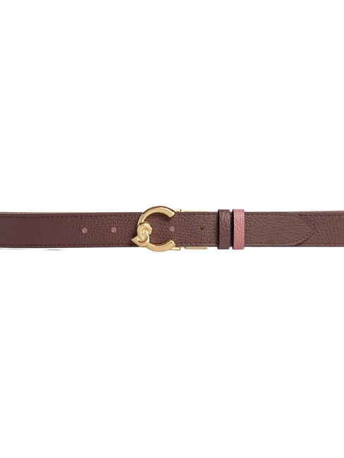C-ME BICOLOR  Curea reversibilă din piele fructe de pădure/trandafir de iarnă - Curele