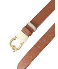 COCCINELLE C-ME BICOLOR  Curea reversibilă din piele coniac/eucalipt - Curele - 3