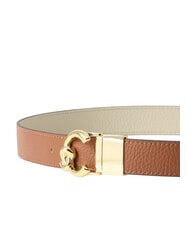 COCCINELLE C-ME BICOLOR  Curea reversibilă din piele coniac/eucalipt - Curele - 4