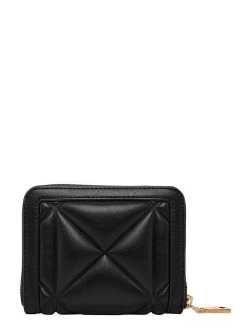 EMBOSSED QUILTED Portofel compact, cu fermoar negru - Portofele femei