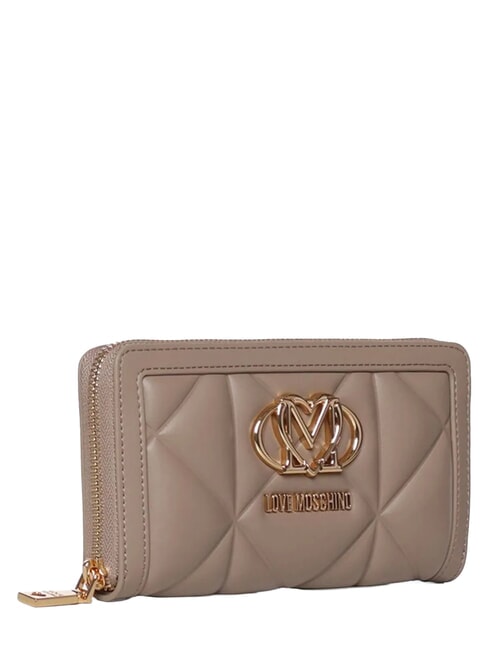 EMBOSSED QUILTED Portofel mare cu fermoar nisip - Portofele femei