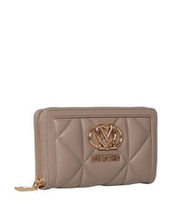 LOVE MOSCHINO EMBOSSED QUILTED Portofel mare cu fermoar nisip - Portofele femei - 3