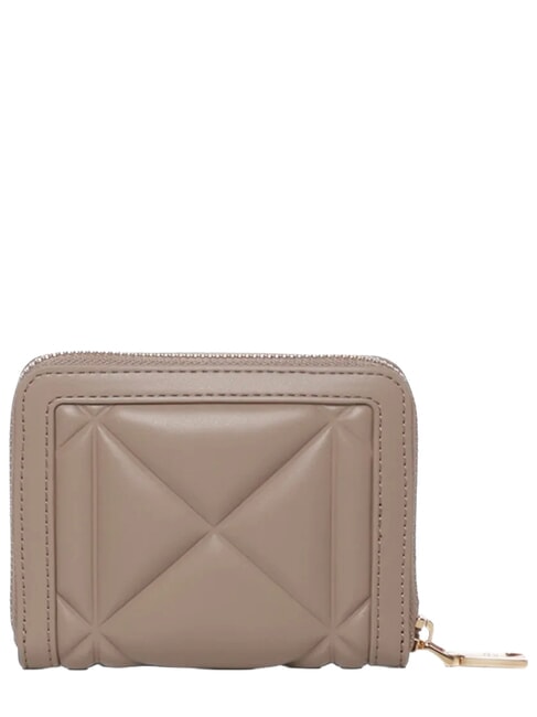 EMBOSSED QUILTED Portofel compact, cu fermoar nisip - Portofele femei