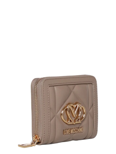EMBOSSED QUILTED Portofel compact, cu fermoar nisip - Portofele femei
