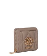 LOVE MOSCHINO EMBOSSED QUILTED Portofel compact, cu fermoar nisip - Portofele femei - 3