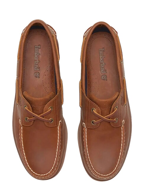 Classic Boat 2 Eye Pantofi de barca din piele bufant de caise - Pantofi bărbați