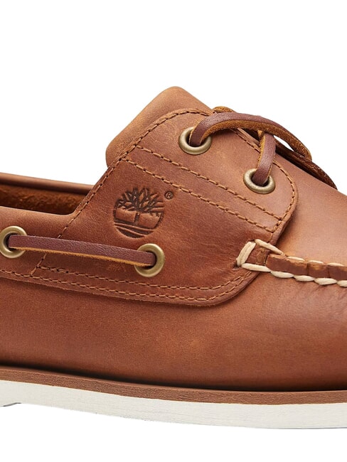 Classic Boat 2 Eye Pantofi de barca din piele bufant de caise - Pantofi bărbați