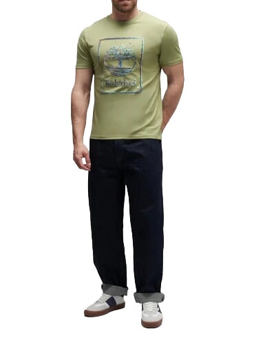 WATER Tricou cu m&acirc;necă scurtă, bumbac pur verde deschis - tricou