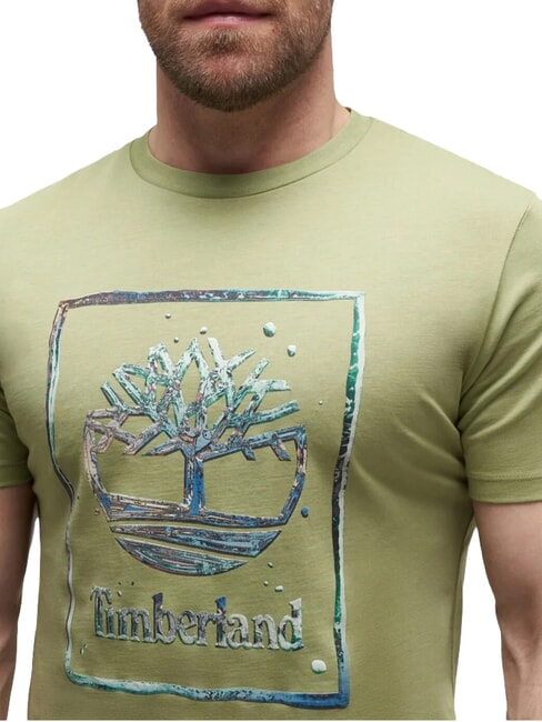 WATER Tricou cu m&acirc;necă scurtă, bumbac pur verde deschis - tricou