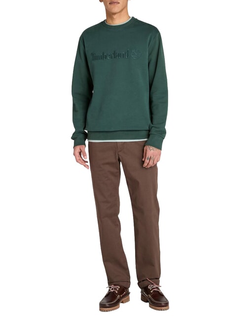 EMBROIDERY TONAL Hanorac cu g&acirc;t crew frontoane verzi - hanorace