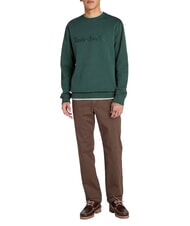 TIMBERLAND EMBROIDERY TONAL Hanorac cu g&acirc;t crew frontoane verzi - hanorace - 4