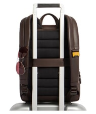 PIQUADRO RUSSEL Rucsac pentru laptop de 14", din piele MORO - Rucsacuri pentru laptop - 3
