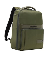 PIQUADRO WOLLEM Rucsac din piele și material textil, suport pentru laptop de 14". VERDE - Rucsacuri pentru laptop - 2