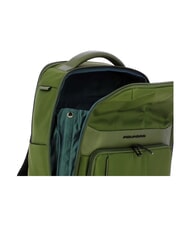 PIQUADRO WOLLEM Rucsac din piele și material textil, suport pentru laptop de 14". VERDE - Rucsacuri pentru laptop - 4