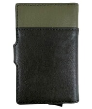 PIQUADRO BLACK SQUARE Suport card din piele verde/maro &icirc;nchis - Portofele bărbați - 3