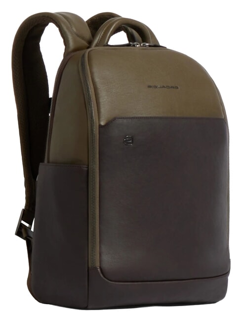 BLACK SQUARE Rucsac din piele pentru laptop de 14". verde/maro &icirc;nchis - Rucsacuri pentru laptop