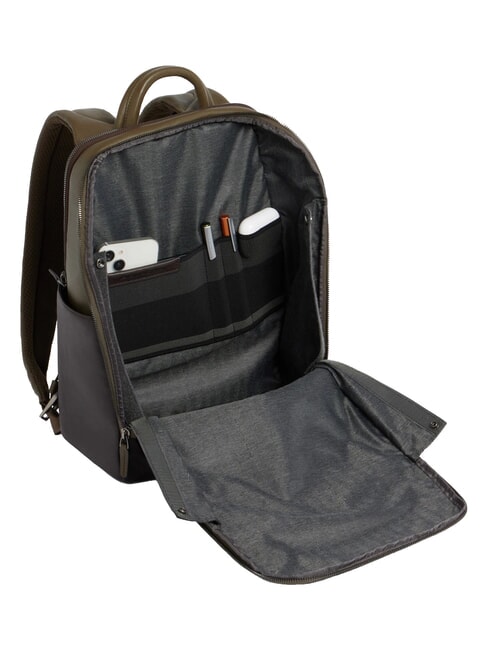 BLACK SQUARE Rucsac din piele pentru laptop de 14". verde/maro &icirc;nchis - Rucsacuri pentru laptop