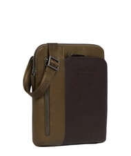 PIQUADRO BLACK SQUARE  Geanta plat din piele verde/maro &icirc;nchis - Genți de umăr bărbați - 2