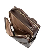 PIQUADRO PATRICIA Rucsac pentru laptop de 15,6" din piele BROWN - Genți femei - 4