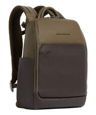 PIQUADRO BLACK SQUARE Rucsac pentru laptop de 13", din piele verde/maro &icirc;nchis - Rucsacuri pentru laptop - 2