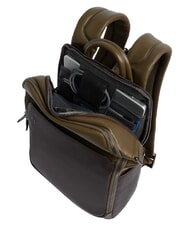 PIQUADRO BLACK SQUARE  Rucsac din piele pentru laptop de 14" verde/maro &icirc;nchis - Rucsacuri pentru laptop - 4