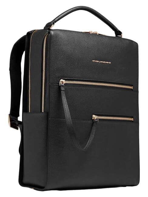 PATRICIA Rucsac pentru laptop de 15,6" din piele negru - Genți femei