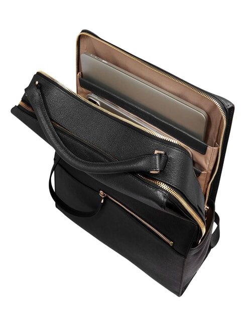PATRICIA Rucsac pentru laptop de 15,6" din piele negru - Genți femei