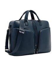 PIQUADRO W143 Servietă din piele pentru laptop de 15,6" albastru - Serviete birou - 2
