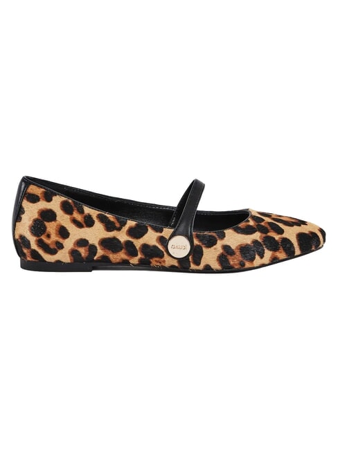 GYPSY PONY HAIR MACULA Balerine din piele bronza - Pantofi femei