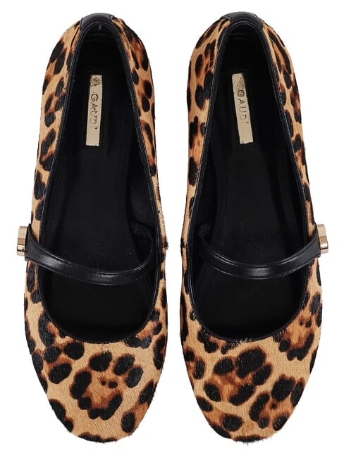 GYPSY PONY HAIR MACULA Balerine din piele bronza - Pantofi femei